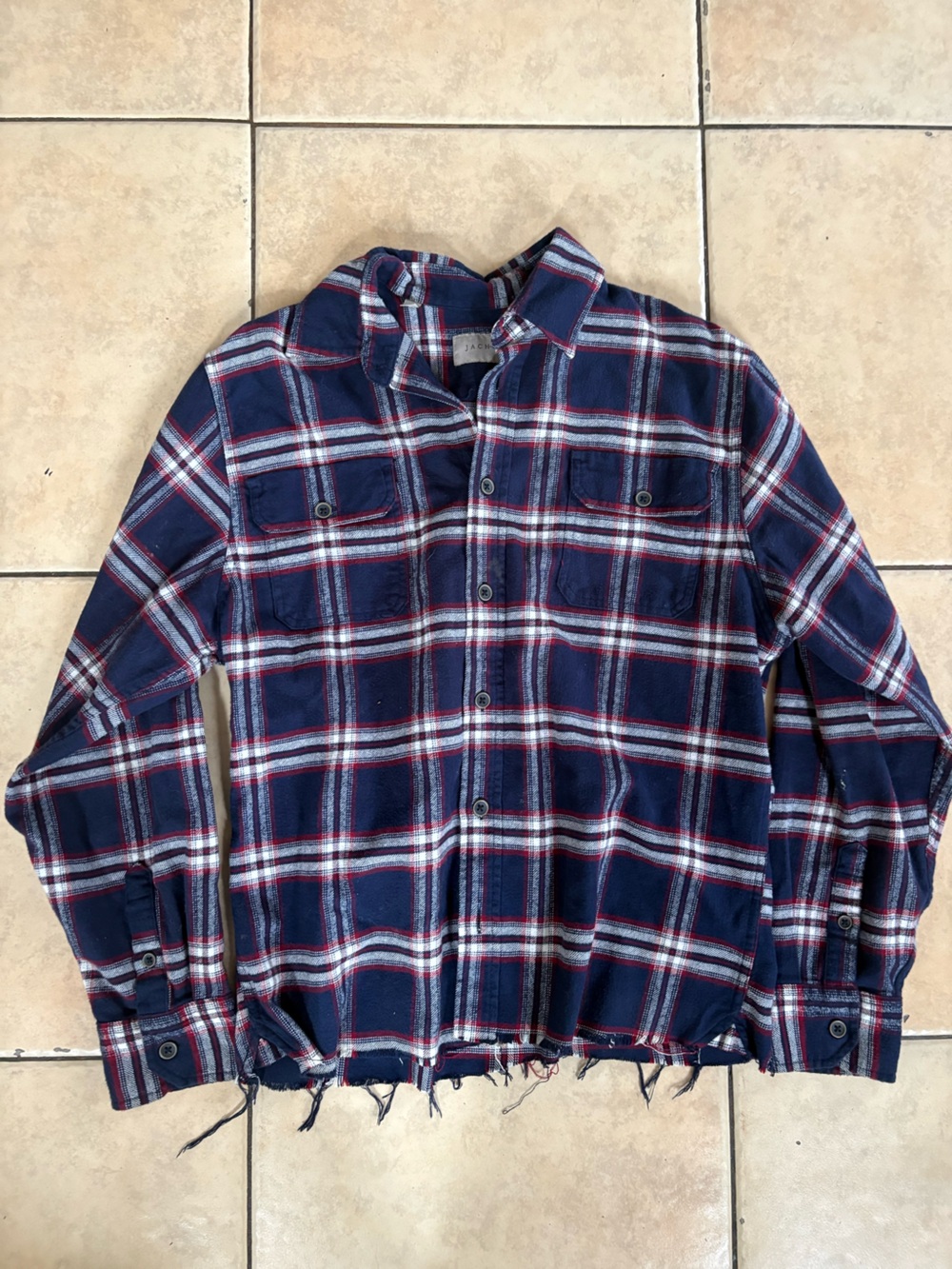 Jachs Navy, Red & White Plaid Button-Down Shirt